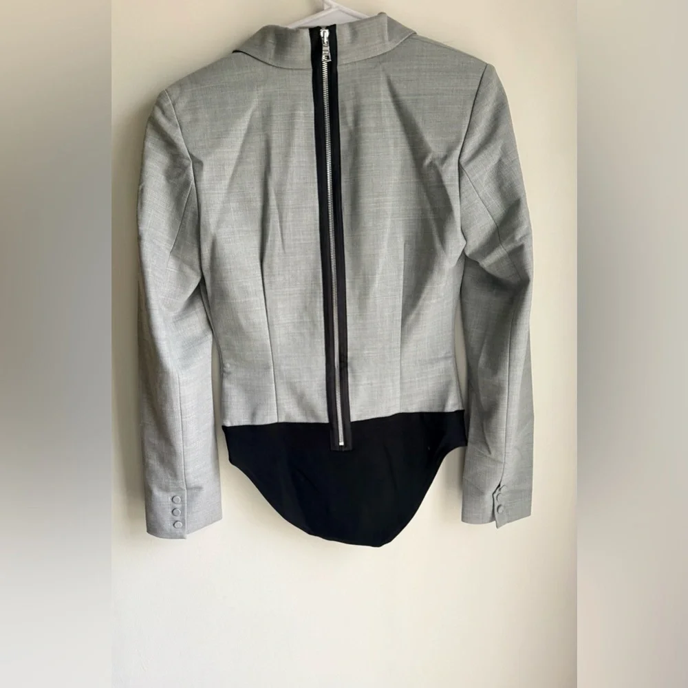 RtA Maryse Blazer Bodysuit In Gray-Size Medium - Picture 6 of 8